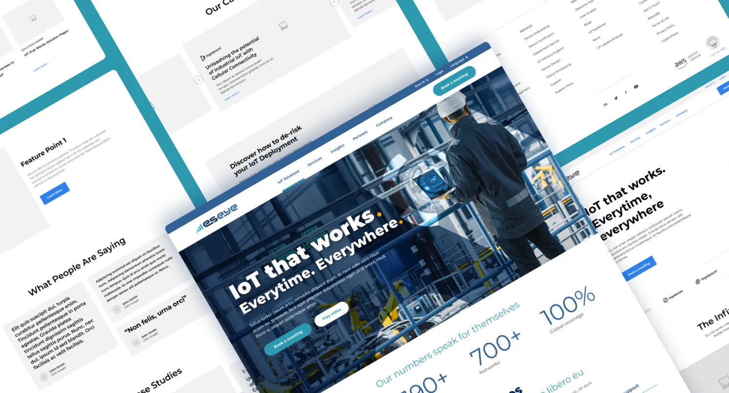 Mockup of Eseye website