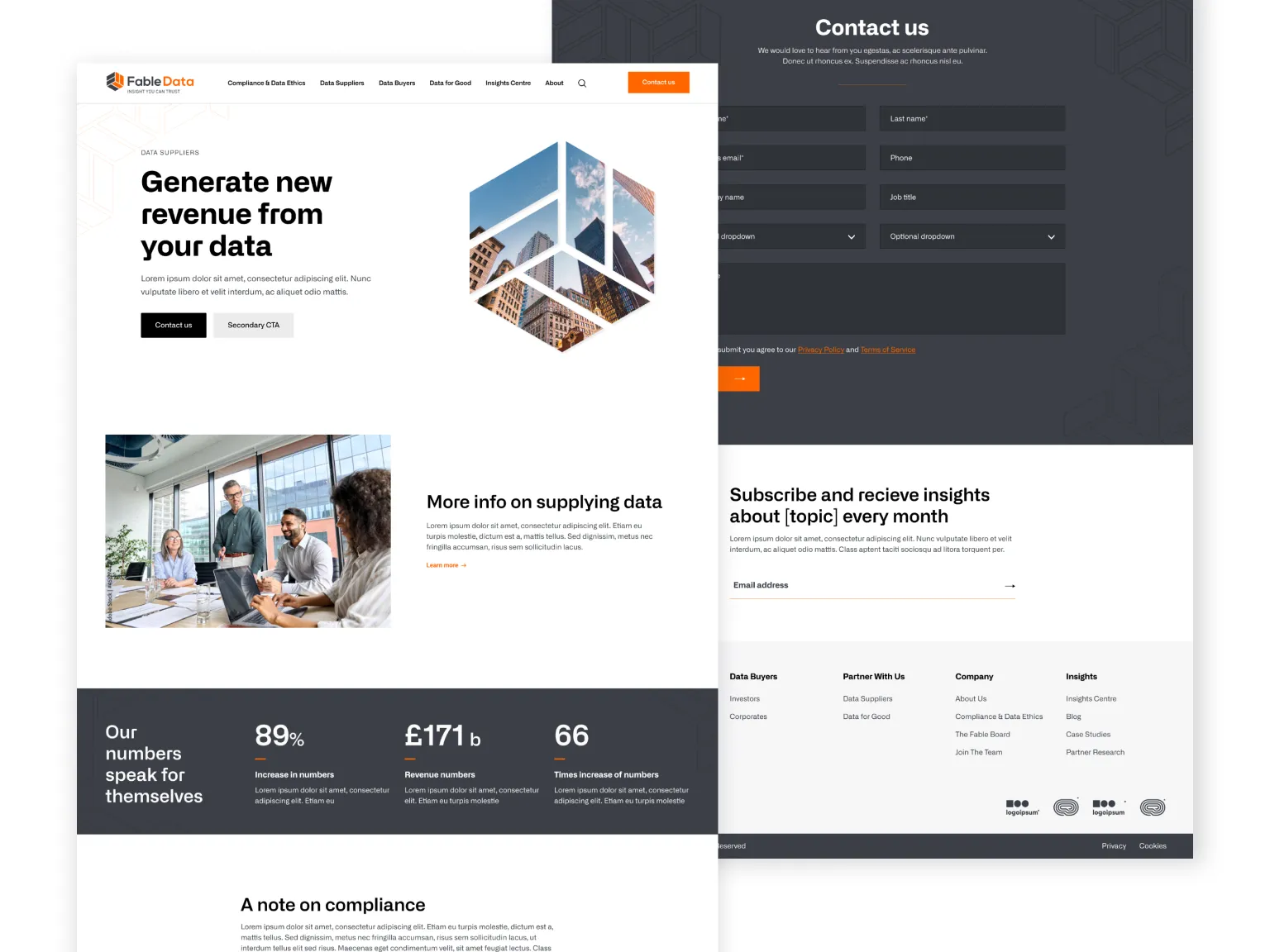 Mockup of Fable Data website