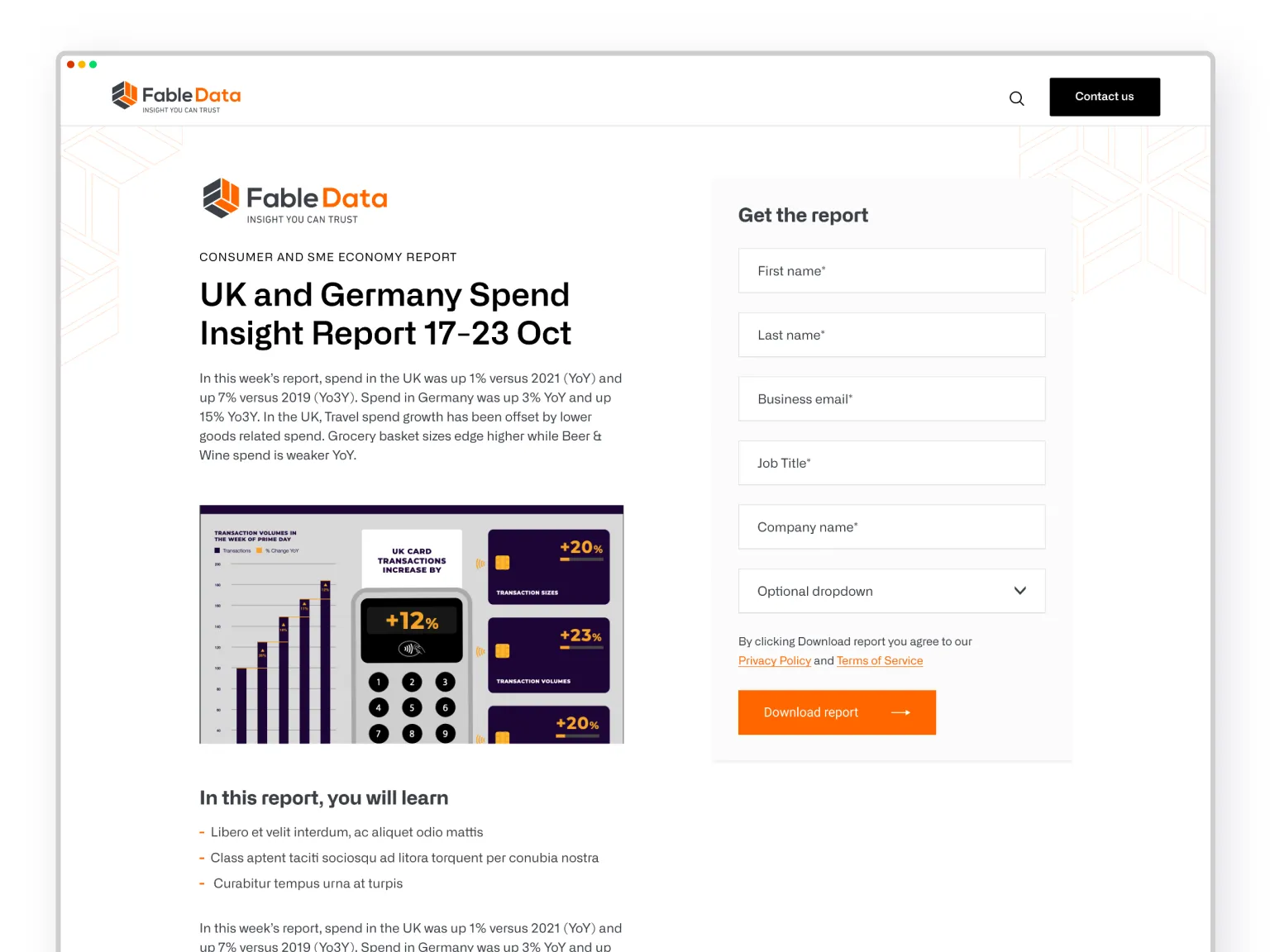 Mockup of Fable Data website